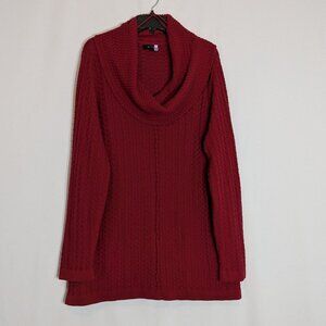 INTRO Burgundy Red Long Sleeve Cowl Neck Pullover Sweater; Size 3X